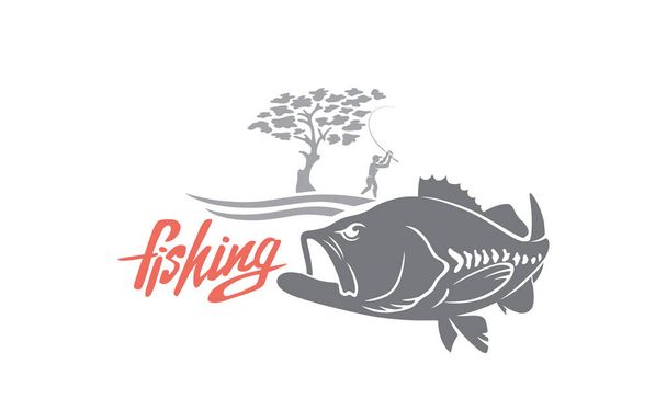 Bass fish para logotipo
 - Vetor, Imagem