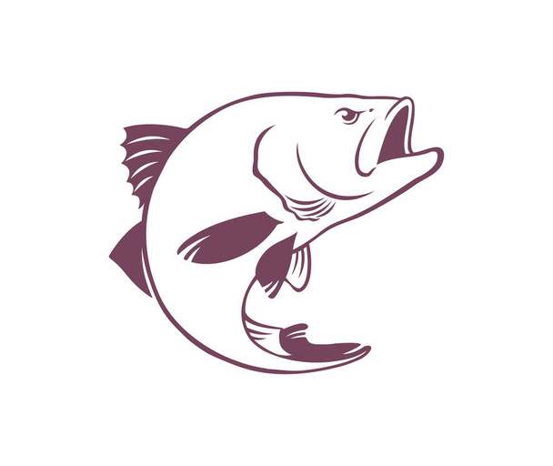 Рыба-бас для логотипа
 - Вектор,изображение