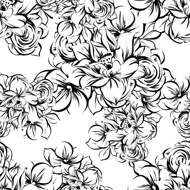 Seamless flower pattern - Vektör, Görsel
