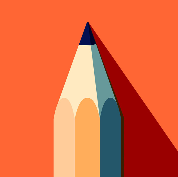 pencil icon, flat design - Vector, Image