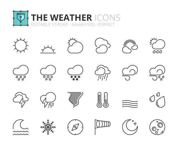 Иконки о погоде
 - Вектор,изображение