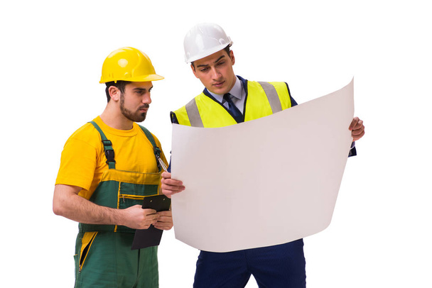 Два рабочих изолированы на белом фоне
 - Фото, изображение