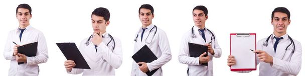 mannelijke arts geïsoleerd op de witte - Foto, afbeelding