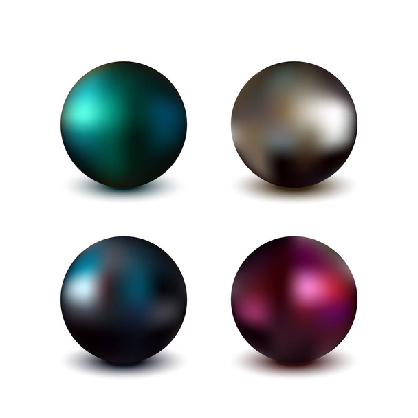金属球、現実的なベクトル図 - ベクター画像