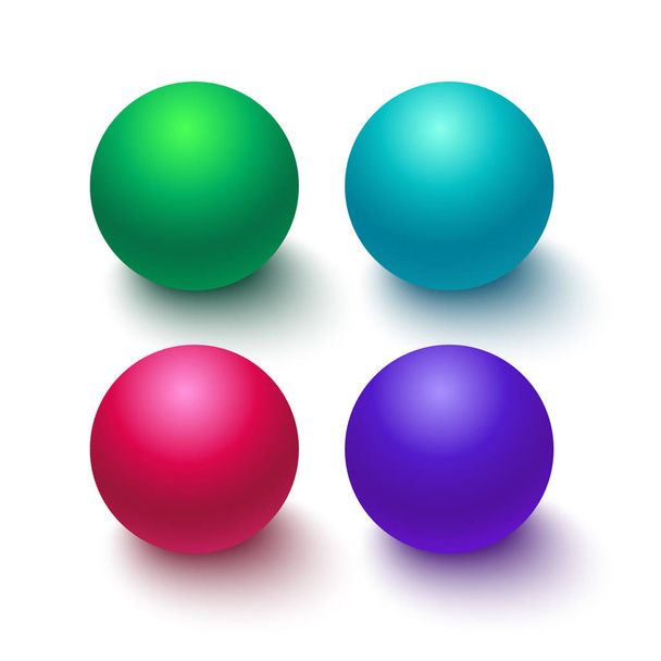 Колекція барвистих глянцевих сфер ізольовані на білому
 - Вектор, зображення