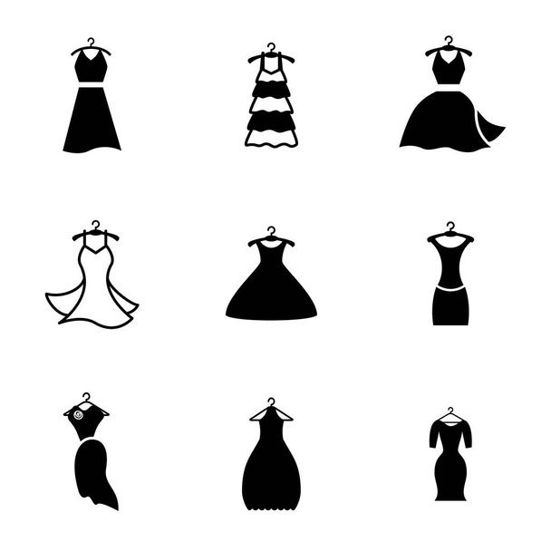 Party Fashion Dress kuvake tai siluetti vaatteet Hanger eristetty
 - Vektori, kuva