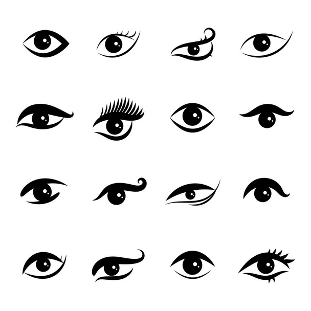 Iconos oculares aislados sobre fondo blanco
 - Vector, Imagen