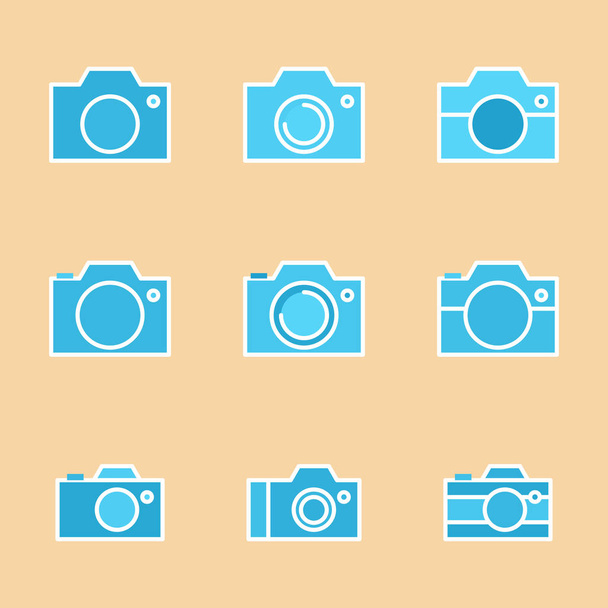 Photo Camera Icon or Snapshot Sign - Vector, Image