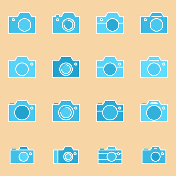 Photo Camera Icon or Snapshot Sign - Vector, Image
