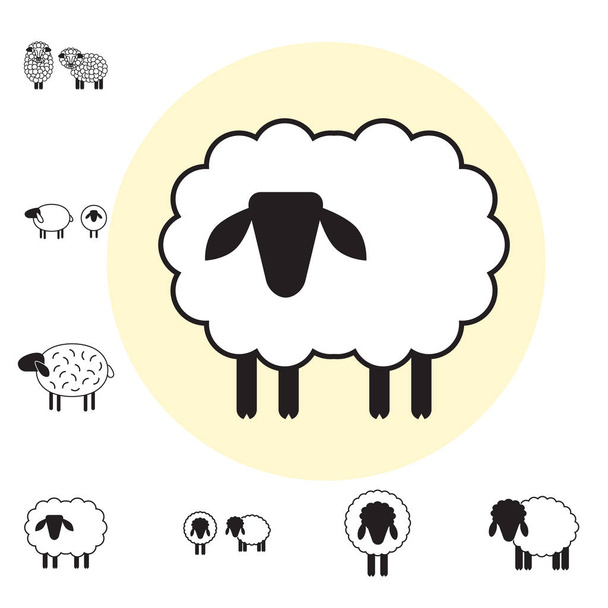 Schaf oder Widder Symbol, Logo, Vorlage, Piktogramm - Vektor, Bild