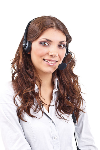 Phone operator in headset - Photo, Image