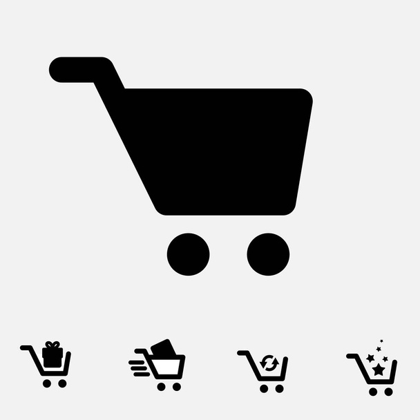 Shopping Cart Icon Set Isolated - Vector, Image