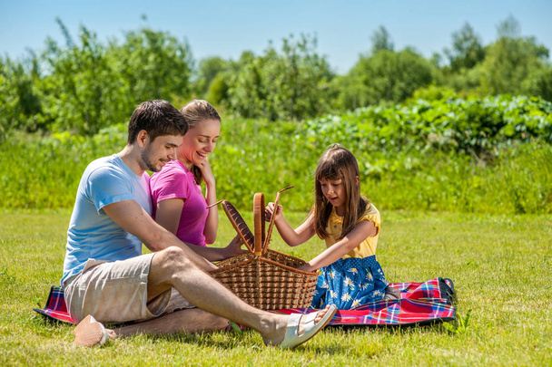 Famiglia felice su picnic - Foto, immagini
