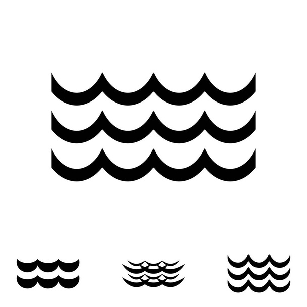 Wave Black And White Icons - Vektor, obrázek
