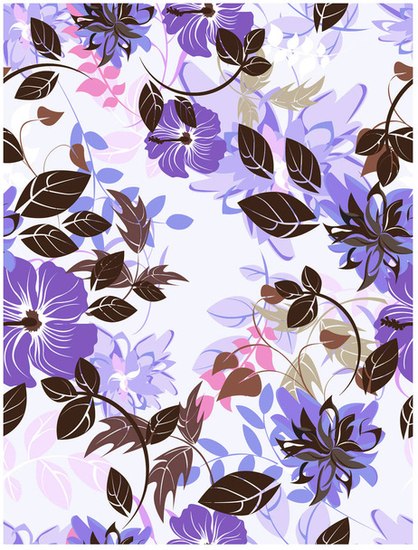 seamless flowers pattern - Vector, afbeelding