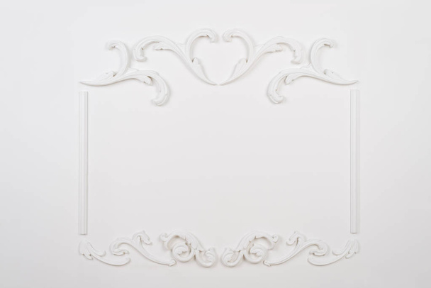 White beautiful rectangular stucco - Photo, Image