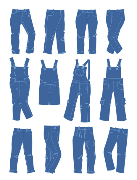 女の子のためのジーンズのセット  - ベクター画像