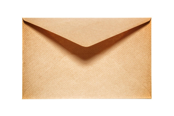 Helft oude gele papieren envelop openen - Foto, afbeelding