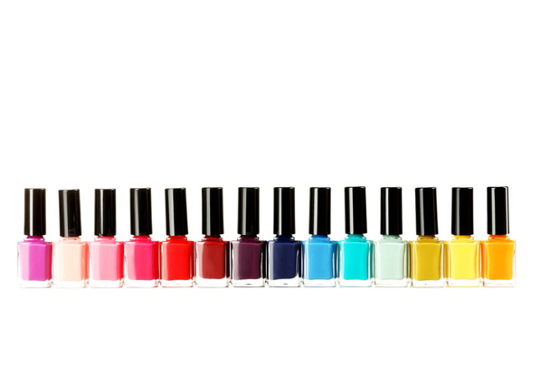row of bottles of nail polishes - Photo, Image