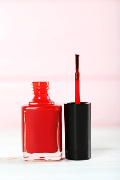 Bottle of red nail polish  - Foto, imagen