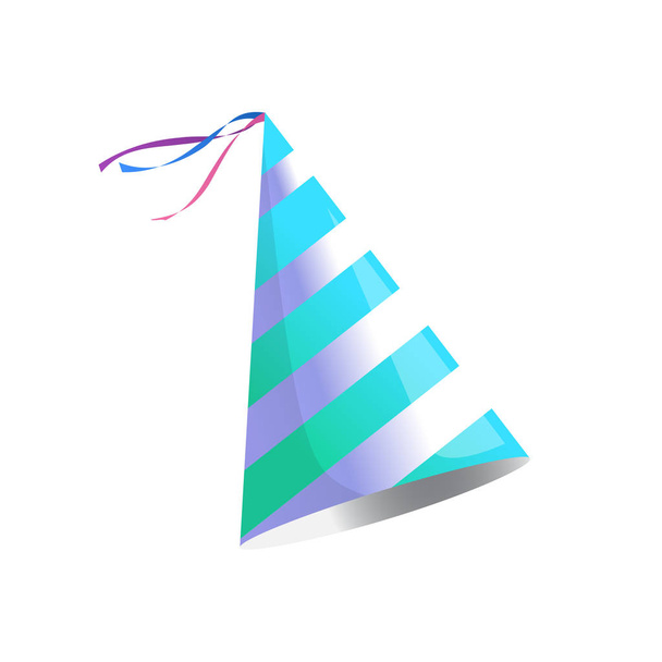 Sombrero de cumpleaños con rayas. Ilustración aislada vectorial
. - Vector, imagen
