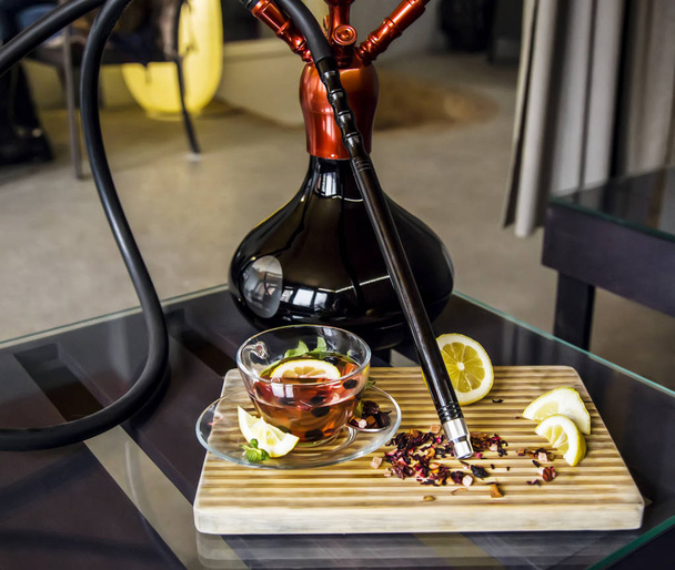 Hookah and tea ceremony with lemon and mint - Photo, Image