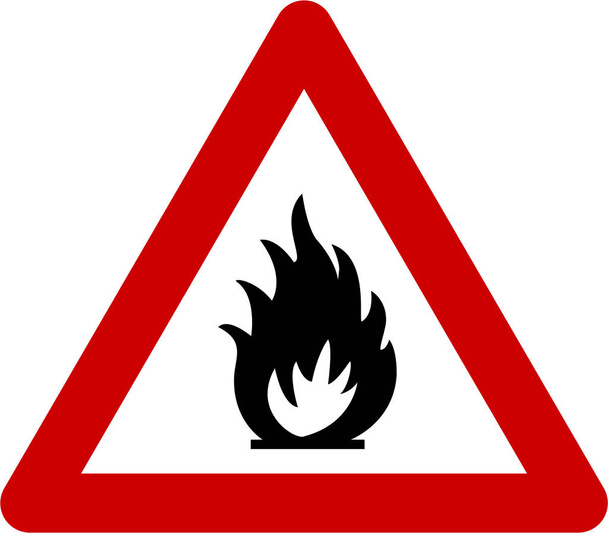 Προειδοποιητική πινακίδα με τη φωτιά - Φωτογραφία, εικόνα