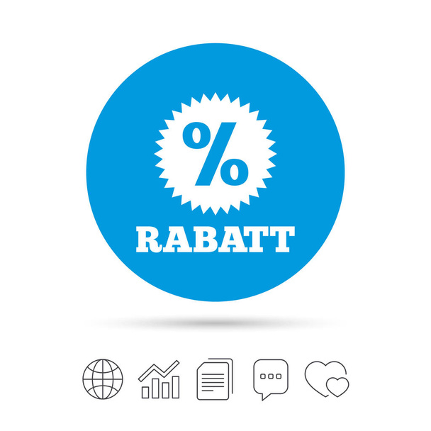 Rabatt - Discounts in German sign icon.  - Vetor, Imagem