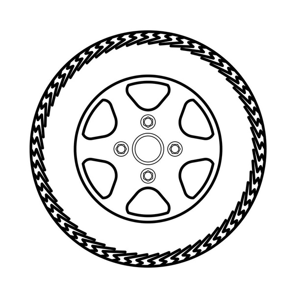 pneumatiky a kola vektorové ilustrace - Vektor, obrázek