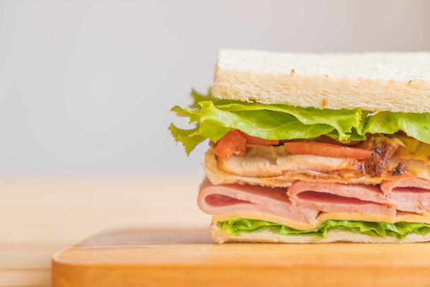 sandwich on wood background - 写真・画像