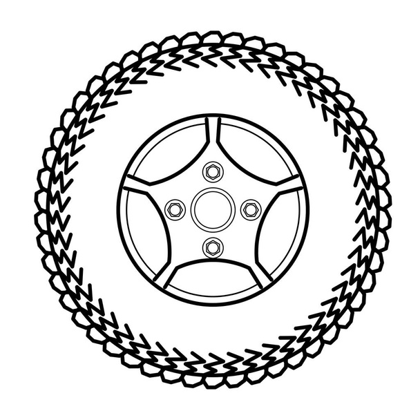 шини і колеса Векторні ілюстрації
 - Вектор, зображення