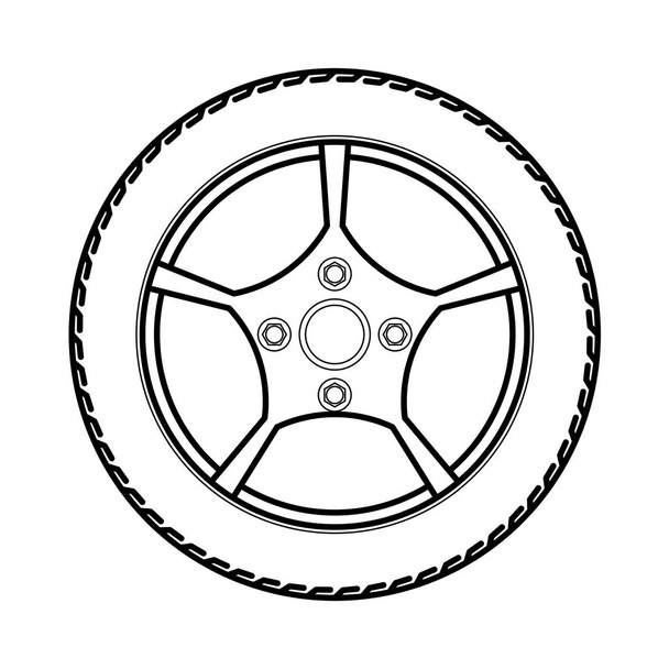 pneumatici e ruote Vector Illustration
 - Vettoriali, immagini