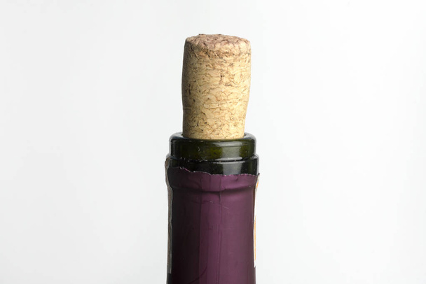 Red wine bottle isolated on white background - Photo, Image