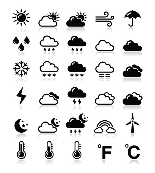 Weather icons set - vector - Vector, Image