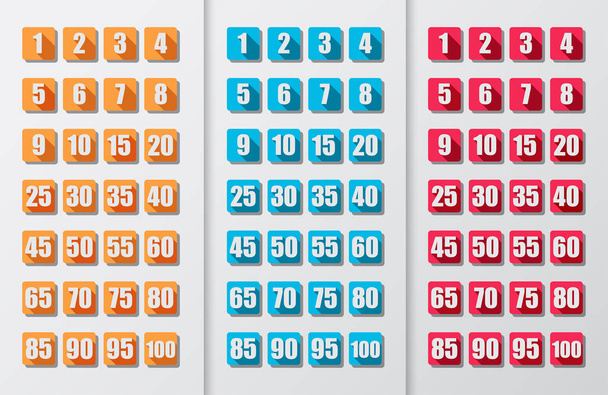 Flat Numbers set.  - Vector, Image
