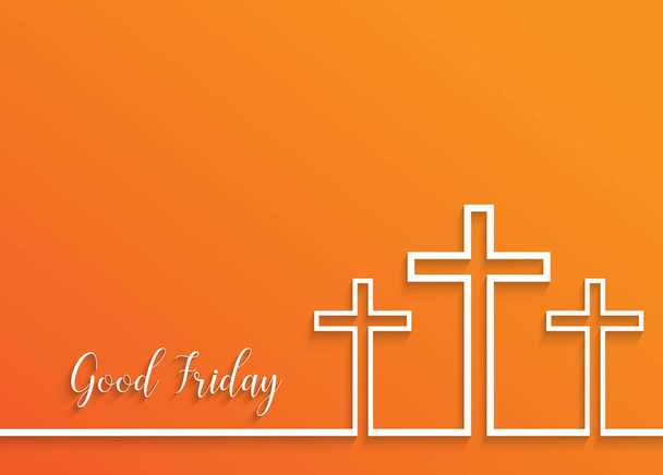 Ілюстрація Хреста на добра п'ятниця на помаранчевому фоні
 - Вектор, зображення