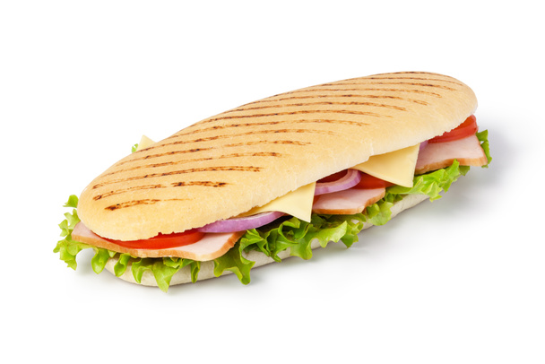 сэндвич на белом фоне - Фото, изображение