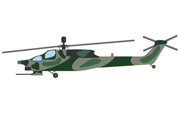Cartoon helicopter. Military equipment icon. Vector illustration - Vector, Image
