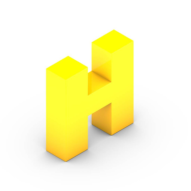 isometrinen keltainen H-kirjain
 - Valokuva, kuva