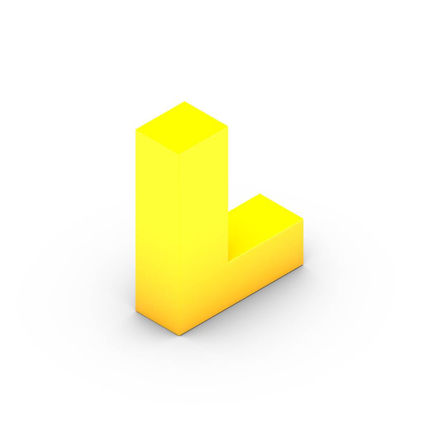 isometric yellow letter L - Photo, Image