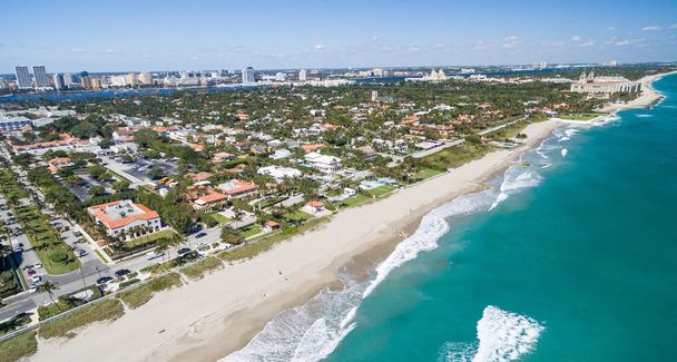 Lotnicze wybrzeża Palm Beach, Floryda - Usa - Zdjęcie, obraz