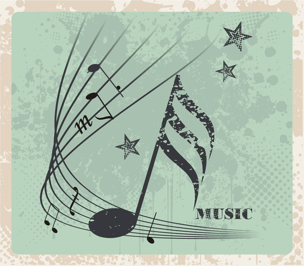 Music notes, vintage bstract musical background. - Wektor, obraz