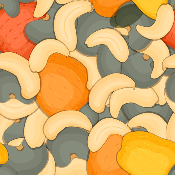 Vektori saumaton kuvio cashewpähkinä. - Vektori, kuva