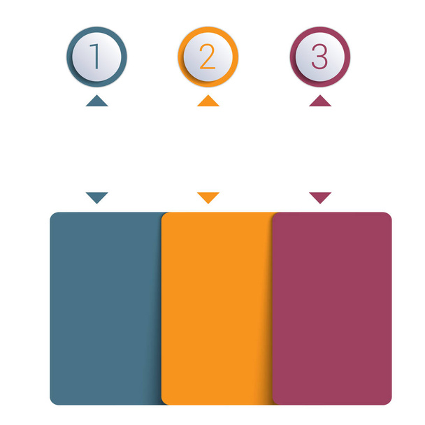 Botões coloridos numerados para 3 posições
 - Foto, Imagem