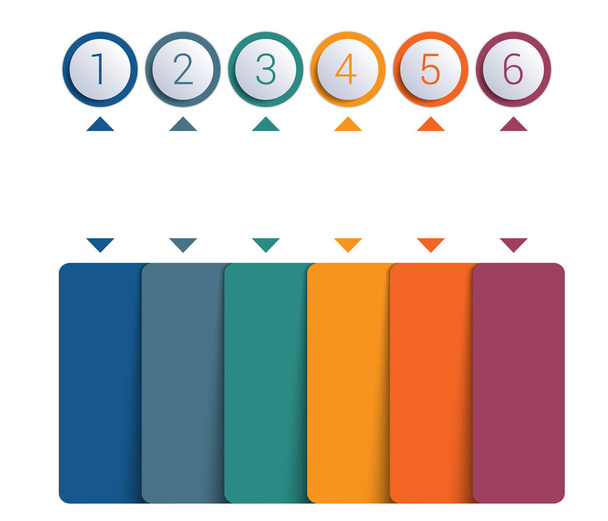 Colorful buttons numbered for 6 positions - Foto, Imagem