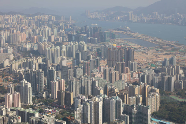 oosten van Kowloon vanuit de Lion Rock - Foto, afbeelding