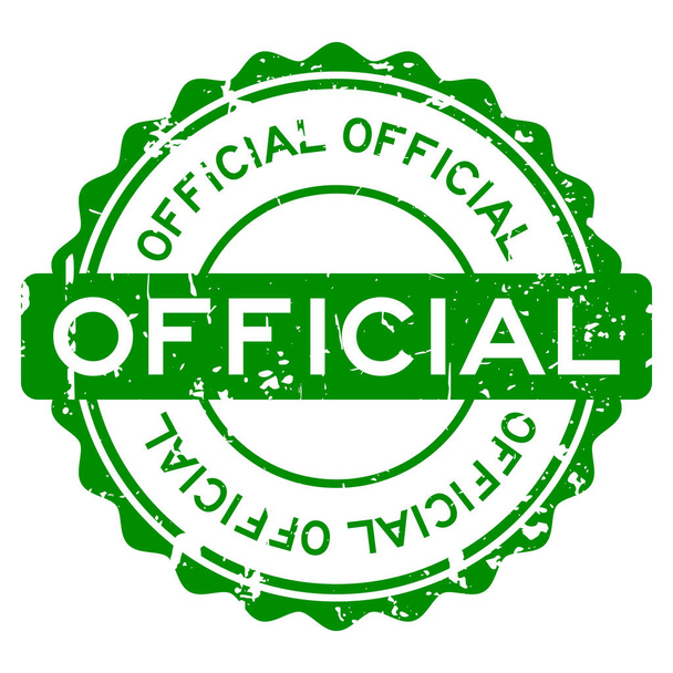 Grunge verde sello oficial de goma redonda sobre fondo blanco
 - Vector, imagen