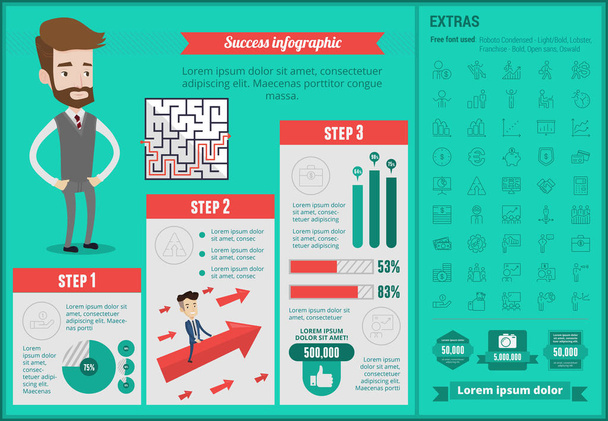 Business succes infographic sjabloon. - Vector, afbeelding