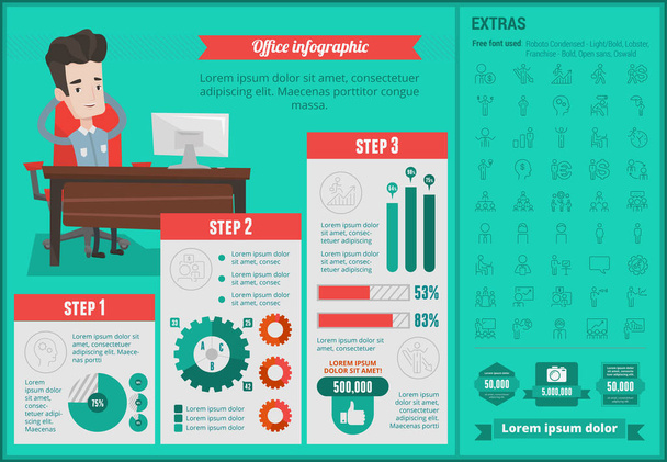 Infographic Office-sjabloon. - Vector, afbeelding