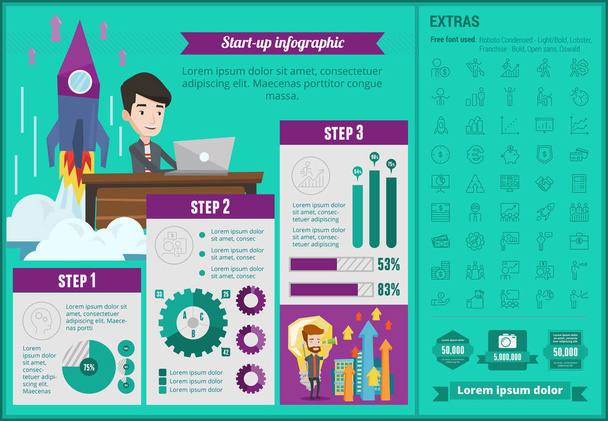 Business start-up infographic template. - Vector, Image